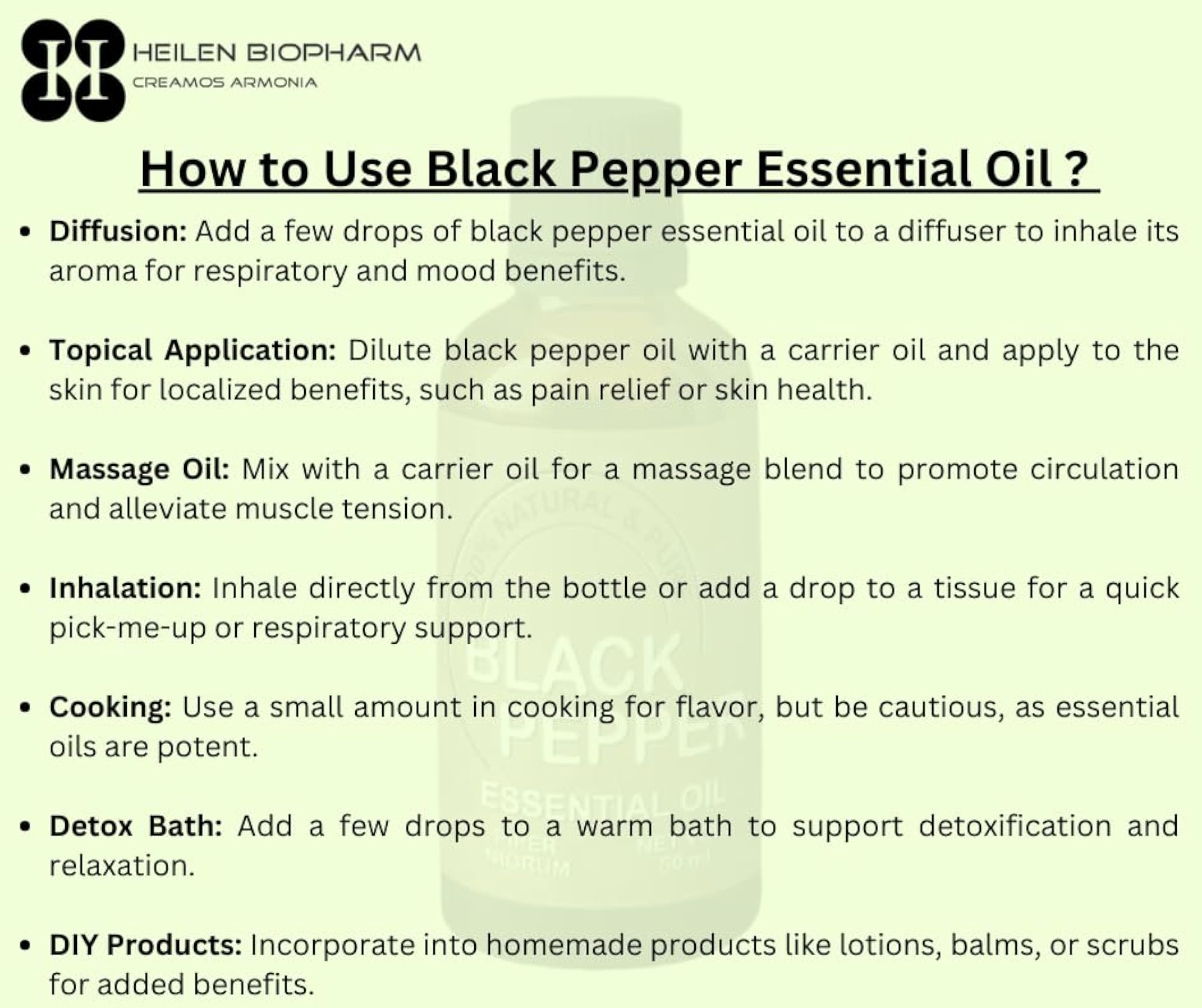 Pepper Essential Oil for Aromatherapy, 50 ml